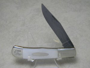 Parker Edwards Pearl Damascus ABCA Lmtd. Edition 1 of 3990 Trapper Knife c.1986