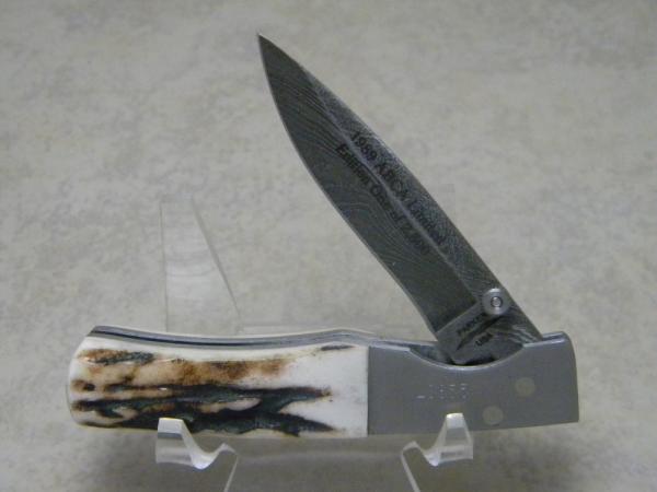 Parker USA Stag Damascus 1989 ABCA Lmtd. Edition One of 2500 Linerlock Knife Parker USA Stag Damascus 1989 ABCA Lmtd. Edition One of 2500 Linerlock Knife
