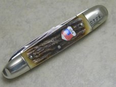 Kissing Crane Solingen, Germany Stag Anglo Saxon Whittler Knife Billy Yank USA - c.1976
