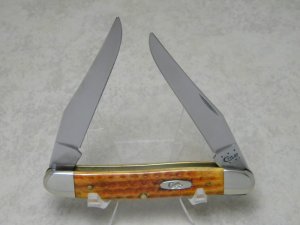 Case XX USA 2014 Pocket Worn Orange Bone Muskrat Knife