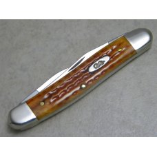 Case XX USA 2014 Pocket Worn Orange Bone Muskrat Knife Case XX USA 2014 Pocket Worn Orange Bone Muskrat Knife
