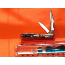 Schatt & Morgan (Queen) Gents Barlow Pocket Knife w/ Great FatBoy Stag Handles & Blade Etch -NOS Schatt & Morgan (Queen) Gents Barlow Pocket Knife w/ Great FatBoy Stag Handles & Blade Etch -NOS