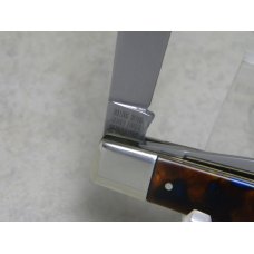 Bulldog Brand Germany Orange Blue Black "Bulldog Brand" Etch Punch Stockman Knife - Federal Shield Bulldog Brand Germany Orange Blue Black "Bulldog Brand" Etch Punch Stockman Knife - Federal Shield