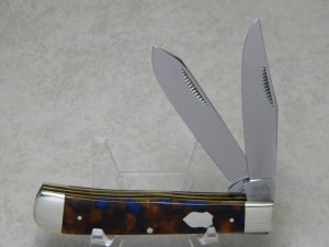 Bulldog Brand Germany Orange Blue Black Trapper Knife - Federal Shield