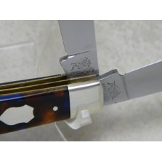 Bulldog Brand Germany Orange Blue Black Trapper Knife - Federal Shield Bulldog Brand Germany Orange Blue Black Trapper Knife - Federal Shield