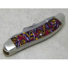 Bulldog Brand Germany Purple Leaf "Card Series" Sowbelly Stockman Knife c.1995 - Club Shield Bulldog Brand Germany Purple Leaf "Card Series" Sowbelly Stockman Knife c.1995 - Club Shield