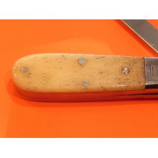 Queen Steel D2 Barlow Pocket Knife w/ Natural Smooth Bone Handles - Q DFC Over USA & 20 Tang Stamp Queen Steel D2 Barlow Pocket Knife w/ Natural Smooth Bone Handles - Q DFC Over USA & 20 Tang Stamp