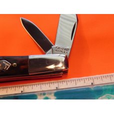Vintage Ka-Bar 2 Blade Dog Head Barlow Pocket Knife w/ Dark Brown Jigged Bone Handles - NOS & M/NM Vintage Ka-Bar 2 Blade Dog Head Barlow Pocket Knife w/ Dark Brown Jigged Bone Handles - NOS & M/NM