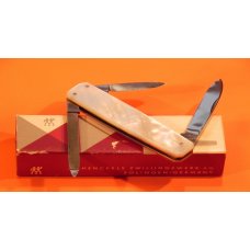 Vint J A Henckels, 2 Blade +File Gentlemens Pocket knife w Fiery Multi-Color Mother of Pearl Handles Vint J A Henckels, 2 Blade +File Gentlemens Pocket knife w Fiery Multi-Color Mother of Pearl Handles