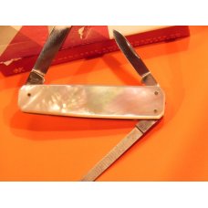 Vint J A Henckels, 2 Blade +File Gentlemens Pocket knife w Fiery Multi-Color Mother of Pearl Handles Vint J A Henckels, 2 Blade +File Gentlemens Pocket knife w Fiery Multi-Color Mother of Pearl Handles