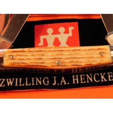 J A Henckels 4 Blade Stockman Pocket Knife (HK-25-BWP) w/ Natural Torched Bone Handles! NOS & M/NM J A Henckels 4 Blade Stockman Pocket Knife (HK-25-BWP) w/ Natural Torched Bone Handles! NOS & M/NM