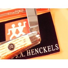 J A Henckels 4 Blade Stockman Pocket Knife (HK-25-BWP) w/ Natural Torched Bone Handles! NOS & M/NM J A Henckels 4 Blade Stockman Pocket Knife (HK-25-BWP) w/ Natural Torched Bone Handles! NOS & M/NM