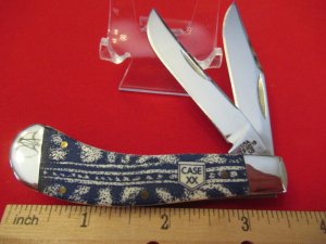 Case XX 2008 Blue Jean Bone Saddle Horn Pattern # TB 62110 SS