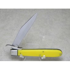Robeson Shuredge USA 512872 Yellow "Robeson Shuredge Frozen Heat" Etched Swing Guard Knife c.1950's Robeson Shuredge USA 512872 Yellow "Robeson Shuredge Frozen Heat" Etched Swing Guard Knife c.1950's
