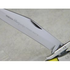 Robeson Shuredge USA 512872 Yellow "Robeson Shuredge Frozen Heat" Etched Swing Guard Knife c.1950's Robeson Shuredge USA 512872 Yellow "Robeson Shuredge Frozen Heat" Etched Swing Guard Knife c.1950's