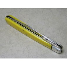 Robeson Shuredge USA 512872 Yellow "Robeson Shuredge Frozen Heat" Etched Swing Guard Knife c.1950's Robeson Shuredge USA 512872 Yellow "Robeson Shuredge Frozen Heat" Etched Swing Guard Knife c.1950's