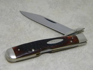 Case XX USA 7 Dot (1973) Pretty Bone 6111 1/2 Swing Guard Cheetah Pattern Lockback Knife