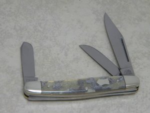 Bulldog Brand Germany Silver Fingerprint Stockman Knife c.2004 - Federal Shield