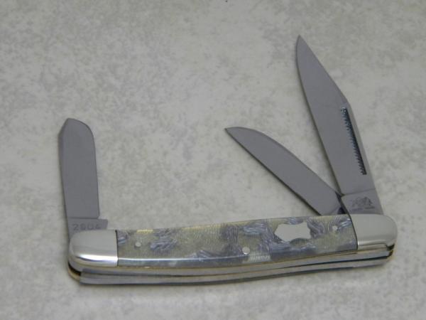 Bulldog Brand Germany Silver Fingerprint Stockman Knife c.2004 - Federal Shield Bulldog Brand Germany Silver Fingerprint Stockman Knife c.2004 - Federal Shield