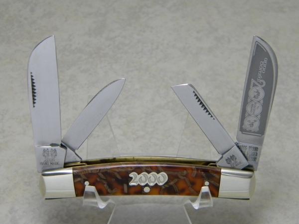 Bulldog Brand Germany Oyster Shell "Anno Domini 2000" Etch 4 Blade Congress Knife c.2000