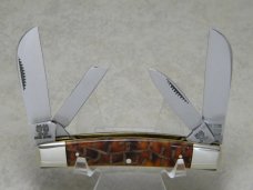 Bulldog Brand Germany Oyster Shell "Anno Domini 2000" Etch 4 Blade Congress Knife c.2000