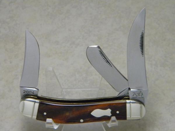 Bulldog Brand Germany Caramel Swirl Sowbelly Stockman Knife c.2004