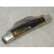 Bulldog Brand Germany Orange and Black Feathers 4 Blade Congress Knife - "Bulldog Brand" Etch Bulldog Brand Germany Orange and Black Feathers 4 Blade Congress Knife - "Bulldog Brand" Etch