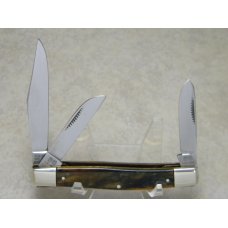Bulldog Brand Germany Orange and Black Feathers Large Stockman Knife - "Bulldog Brand" Etch Bulldog Brand Germany Orange and Black Feathers Large Stockman Knife - "Bulldog Brand" Etch
