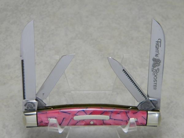 Fight'n Rooster Germany Celebrated Pink Cracked Pearl Congress Knife - 1 of 200 Fight'n Rooster Germany Celebrated Pink Cracked Pearl Congress Knife - 1 of 200