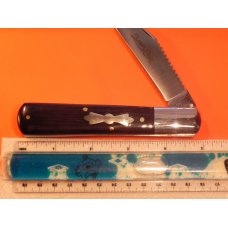 Queen Large Fisherman's Barlow Knife w Beautiful Wood Handles -Carbon Blade - Queen City Blade Etch Queen Large Fisherman's Barlow Knife w Beautiful Wood Handles -Carbon Blade - Queen City Blade Etch