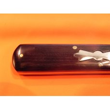 Queen Large Fisherman's Barlow Knife w Beautiful Wood Handles -Carbon Blade - Queen City Blade Etch Queen Large Fisherman's Barlow Knife w Beautiful Wood Handles -Carbon Blade - Queen City Blade Etch