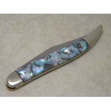 Bulldog Brand Germany Abalone Swirl "Anno Domini 2000" Etch Large Toothpick Knife c.2000 Bulldog Brand Germany Abalone Swirl "Anno Domini 2000" Etch Large Toothpick Knife c.2000