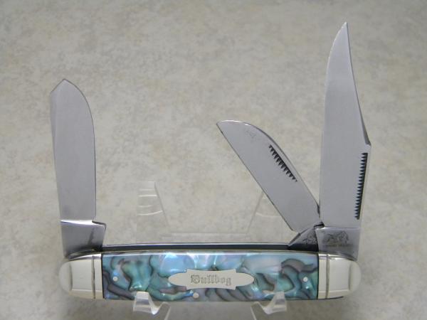 Bulldog Brand Germany Abalone Swirl Cattle King Knife c.1993 - High Carbon Steel - No Etch Bulldog Brand Germany Abalone Swirl Cattle King Knife c.1993 - High Carbon Steel - No Etch