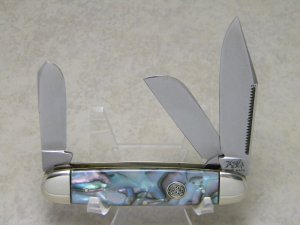 Bulldog Brand Germany Abalone Swirl Cattle Knife c.1995 - High Carbon Steel - No Etch
