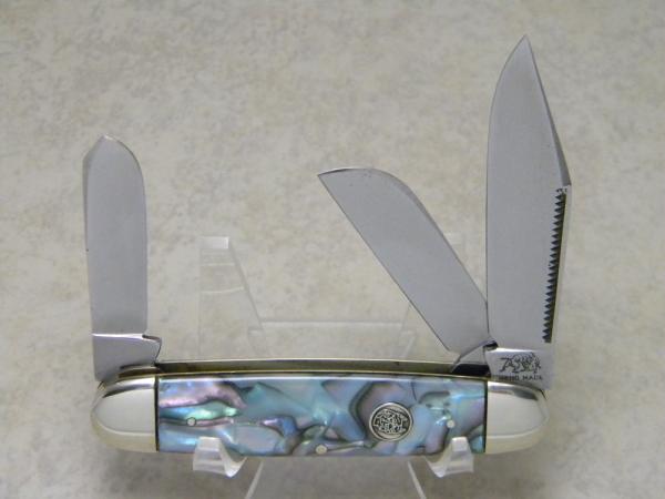 Bulldog Brand Germany Abalone Swirl Cattle Knife c.1995 - High Carbon Steel - No Etch Bulldog Brand Germany Abalone Swirl Cattle Knife c.1995 - High Carbon Steel - No Etch