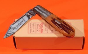 Schatt & Morgan Barlow Pocket Knife w/ Winterbottom Handles & Blade Etch - NOS -NICE ONE!