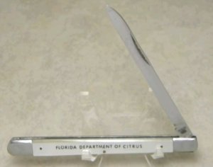 Vintage Valor Japan 11180 melon tester. Unused, never sharpened .Florida department of citrus print.