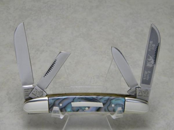 Bulldog Brand Germany Abalone Congress Knife c.1993 - Surgical Steel - Pit Bulls Trade Mark Etch Bulldog Brand Germany Abalone Congress Knife c.1993 - Surgical Steel - Pit Bulls Trade Mark Etch