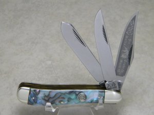 Bulldog Brand Germany Abalone 3 Blade Trapper Knife 2nd Generation - Pit Bulls Trade Mark Etch