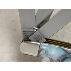 Bulldog Brand Germany Abalone 3 Blade Trapper Knife 2nd Generation - Pit Bulls Trade Mark Etch Bulldog Brand Germany Abalone 3 Blade Trapper Knife 2nd Generation - Pit Bulls Trade Mark Etch