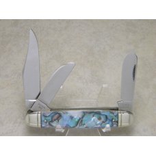 Bulldog Brand Germany Abalone Swirl Cattle King Knife c.1993 - Surgical Inst. - No Etch Bulldog Brand Germany Abalone Swirl Cattle King Knife c.1993 - Surgical Inst. - No Etch