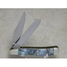 Bulldog Brand Germany Abalone Dogleg Trapper Knife c.1993 - Surgical Inst. - Old Reliable Etch Bulldog Brand Germany Abalone Dogleg Trapper Knife c.1993 - Surgical Inst. - Old Reliable Etch