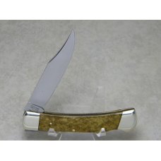 Bulldog Brand Germany Gold Dust Lockback Knife c.1993 - High Carbon Steel - Calf Roper Etch Bulldog Brand Germany Gold Dust Lockback Knife c.1993 - High Carbon Steel - Calf Roper Etch