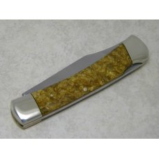 Bulldog Brand Germany Gold Dust Lockback Knife c.1993 - High Carbon Steel - Calf Roper Etch Bulldog Brand Germany Gold Dust Lockback Knife c.1993 - High Carbon Steel - Calf Roper Etch