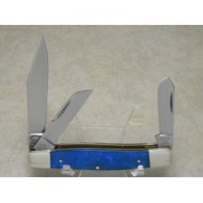 Fight'n Rooster Germany Celebrated Blue Ice Pearl "Navy" Stockman Knife c.2005 - 1 of 200