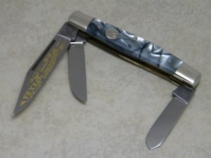 Fight'n Rooster Germany Celebrated Silver Pearl "Texas Longhorn" Stockman Knife c.1999 - 1 of 400