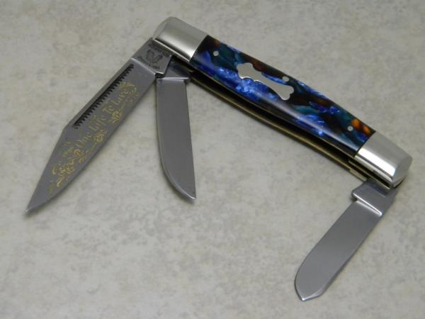 Fight'n Rooster Germany Celebrated End of Day "One Life To Live" Soap Opera Stockman Knife c.1996 Fight'n Rooster Germany Celebrated End of Day "One Life To Live" Soap Opera Stockman Knife c.1996