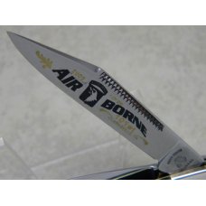 Fight'n Rooster Germany Celebrated Black "Air Borne 101st Clarksville, TN" Stockman Knife c.2005 Fight'n Rooster Germany Celebrated Black "Air Borne 101st Clarksville, TN" Stockman Knife c.2005