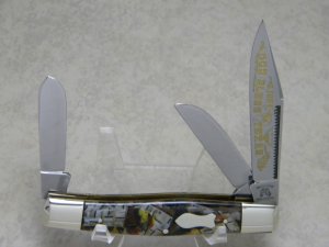 Fight'n Rooster Germany Celebrated "God Bless Texas" Stockman Knife c.1994