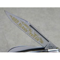 Fight'n Rooster Germany Celebrated "God Bless Texas" Stockman Knife c.1994